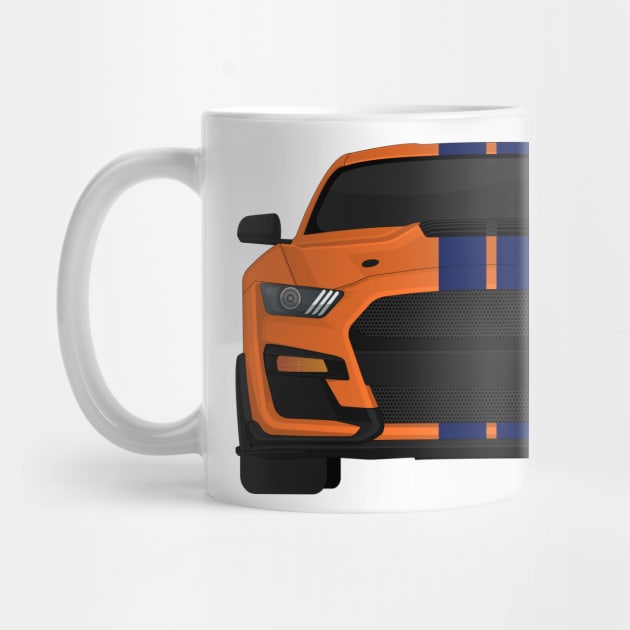 Shelby GT500 2020 Twister-Orange + Kona-Blue Stripes by VENZ0LIC